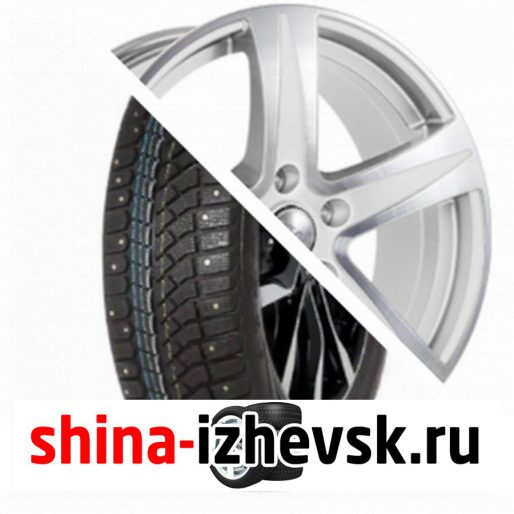 Колесо в сборе Viatti Brina Nordico (V-522) 205/65 R15 T 94 + СКАД Sakura 6.5xR15 5×112 ET43 DIA57.1 Белый с полированной лицевой частью в Ижевске